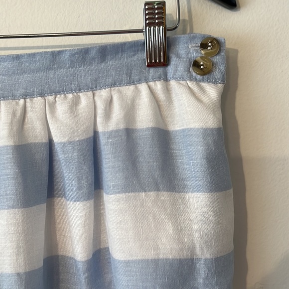 Kenar Linen Blue & White Striped Summer Skirt - Picture 3 of 6